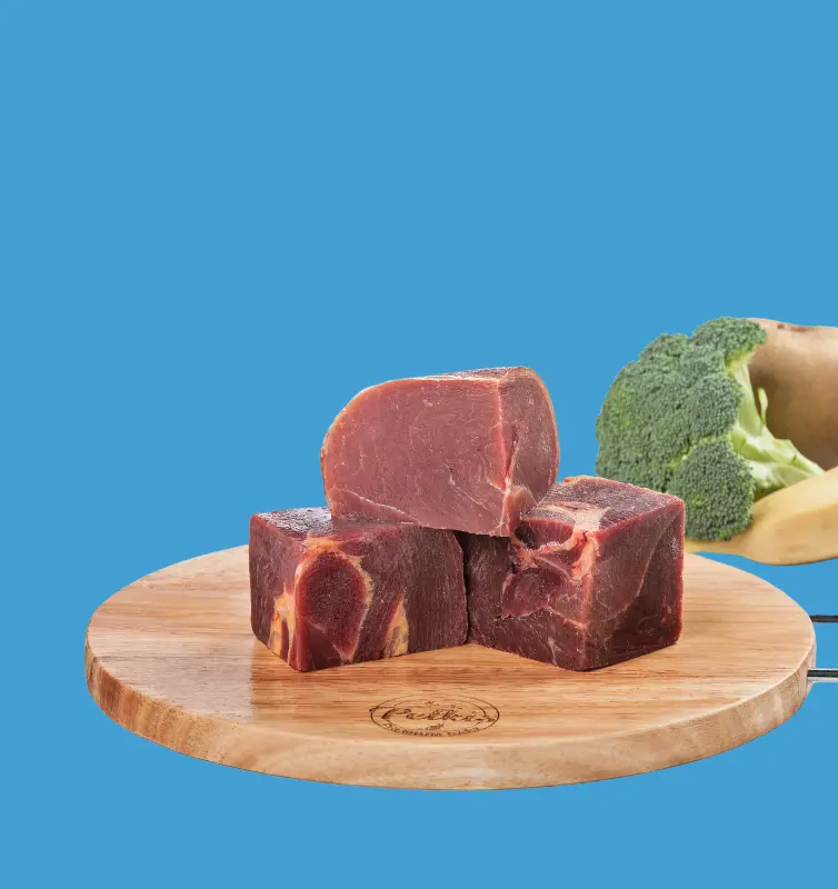 Huesos carnosos, carne y vísceras para perros